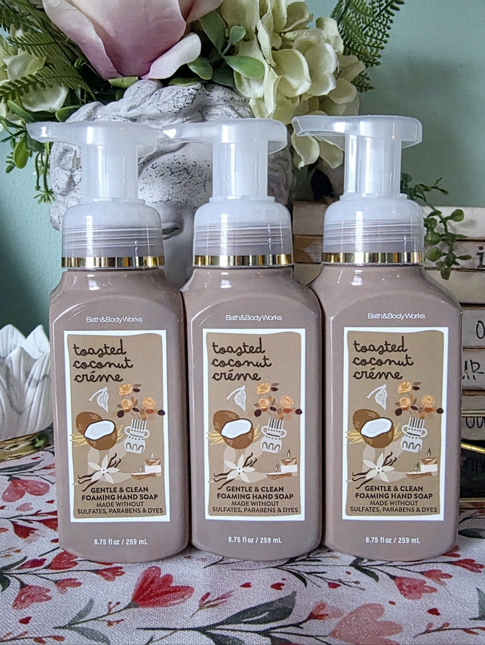 Bath Body Works Toasted Coconut Creme Foaming Soap X3
